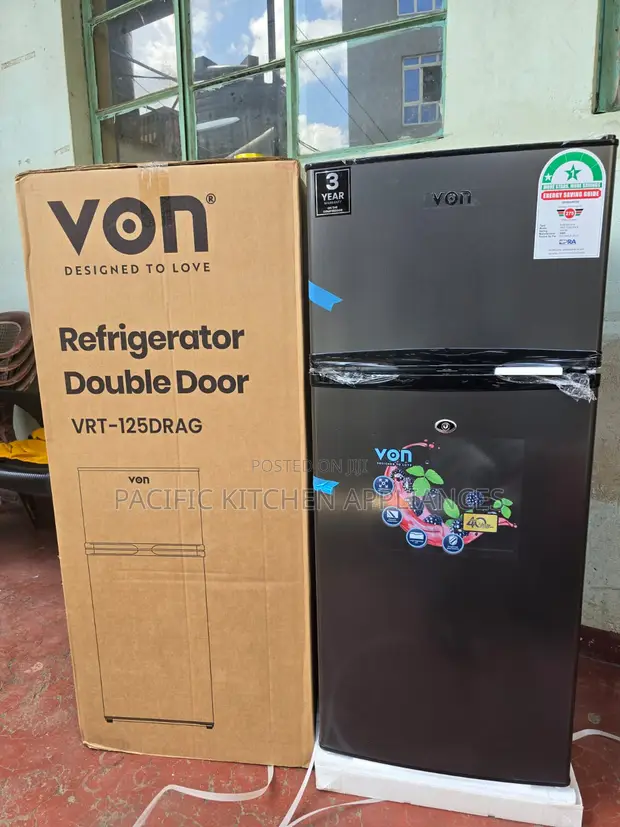 Von 181L Double Door Refrigerator with Top Freezer - 1