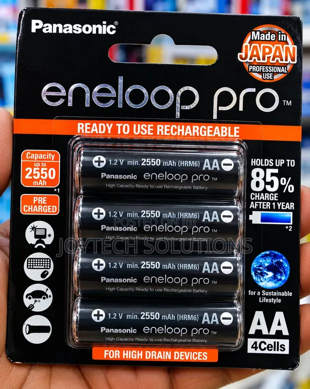 Heavy Duty Panasonic Eneloop Pro AA 2550mAh Rechargeable Batteries - 1