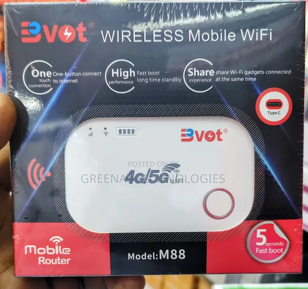 Bvot M88 Wireless Mobile WiFi 4G/5G Router Type-C - 1