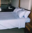 Hotel Quality White Stripped Bedsheet Set - 1