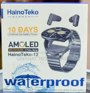Haino Teko 12 AMOLED Smartwatch na Earbuds & Mikanda 3