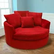 Luxury Round Cuddle Chair / Swivel Barrel Accent Sofa - 1