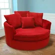 Luxury Round Cuddle Chair / Swivel Barrel Accent Sofa - 2