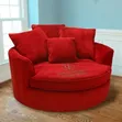 Luxury Round Cuddle Chair / Swivel Barrel Accent Sofa - 3