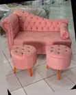 Kiti cha Chaise Lounge cha Chesterfield cha Lyx na Ottomans 2 - 1