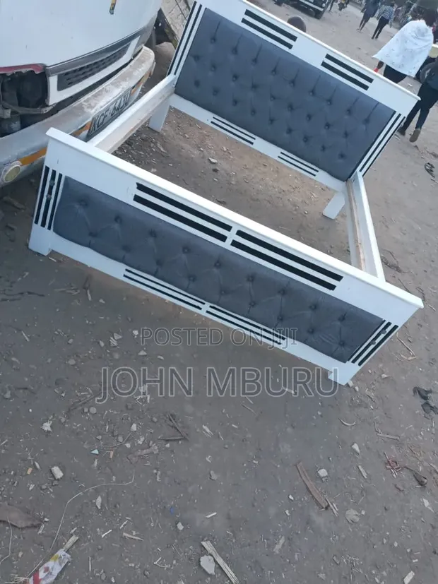 Modern White Bluegum Hardwood Bed Frame 4x6 - 1