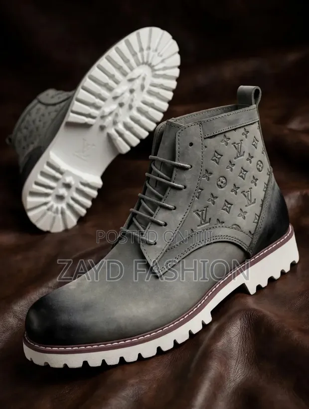 Louis Vuitton Grey Suede Boots - 1