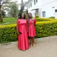 Mavazi Marefu Mekundu ya Mtandao yenye Mikono kwa Harusi - 1