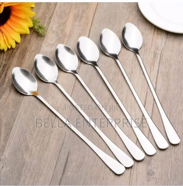 Seti ya Vijiko Vikuu vya Chai vya Chuma cha Kutolea Nje (Stainless Steel) - Vipande 6 - 1
