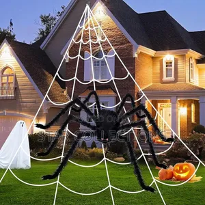 Halloween Spider Web Net Decoration with Big Spider