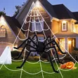 Halloween Spider Web Net Decoration with Big Spider - 1
