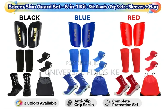 Complete Soccer Player Kit with Shin Guards and Bag - 1