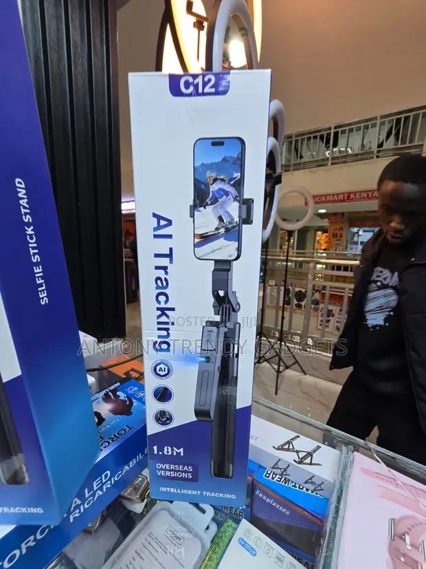 C12 AI Tracking Selfie Stick Tripod 1.8M Gesture Control - 1