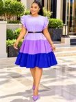 Clavis Fashion Hub Gauni la Pamba la Wanawake la Rangi Nyingi - 1