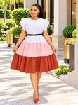 Clavis Fashion Hub Gauni la Pamba la Wanawake la Rangi Nyingi - 2