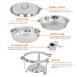 6L Round Roll Top Chafing Dish with Golden Handle & Stand - 3