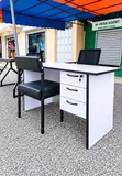 White Table and Black Caterina Chair - 1