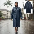 Koti la Mvua la Watu Wazima la Navy Blue la Kazi Nzito - 1