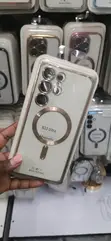 Gold-Trimmed Clear Magnetic Case for Samsung Galaxy S23 Ultra - 2