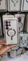 Pink Clear Magnetic Phone Case for Samsung Galaxy S24 Ultra - 2