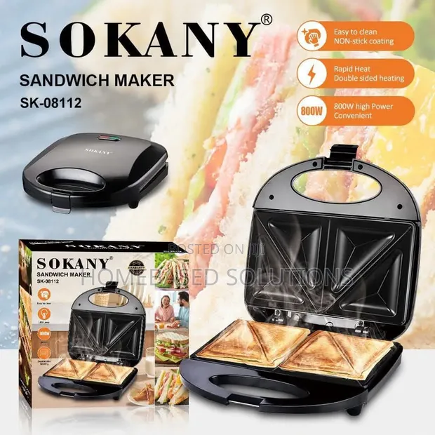 Sokany Sandwich Maker - Black - 1