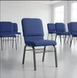 Conference Chair with Red Padded Seat and Metal Frame - 2