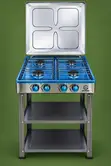Brand New 4-Gas Burner Standing Cooker with Shelves - 1