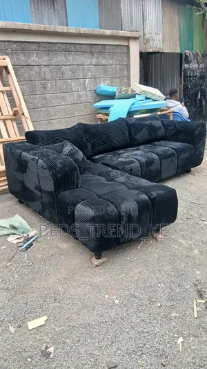 Bubble L-Shaped Sofa - Nyeusi