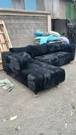 Bubble L-Shaped Sofa - Nyeusi - 1