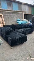 Bubble L-Shaped Sofa - Nyeusi - 2
