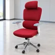 Red Executive Office Chair with Padded Armrests - 1