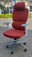 Red Executive Office Chair with Padded Armrests - 2