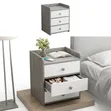 Modern 3 Drawer Bedside Table Nightstand - 1