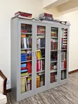Metal Office Bookcase with Glass Doors - Lockable - 3