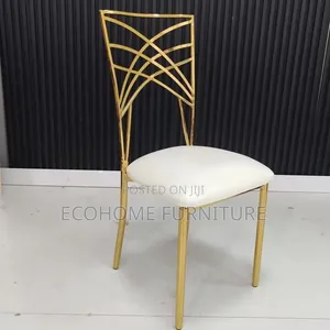 Gold Chameleon Event Chair with White Padded Seat