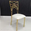 Gold Chameleon Event Chair with White Padded Seat - 1