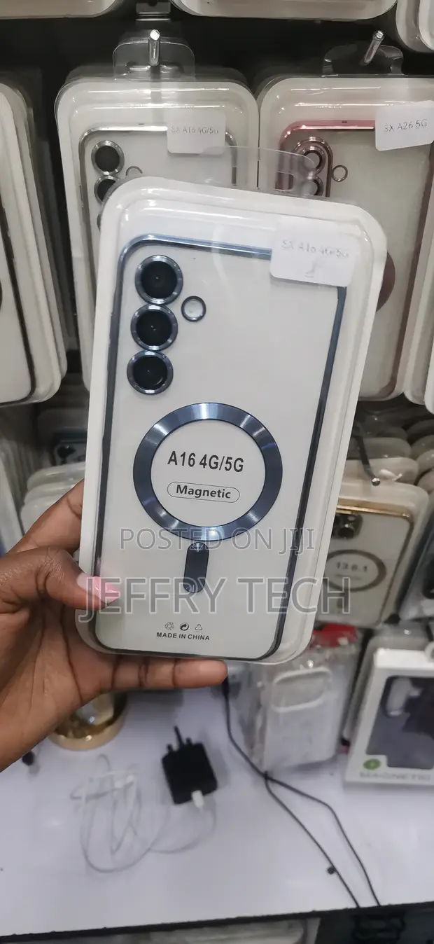 Magnetic Clear Phone Case with Electroplated Edges for Samsung Galaxy A16 - 1