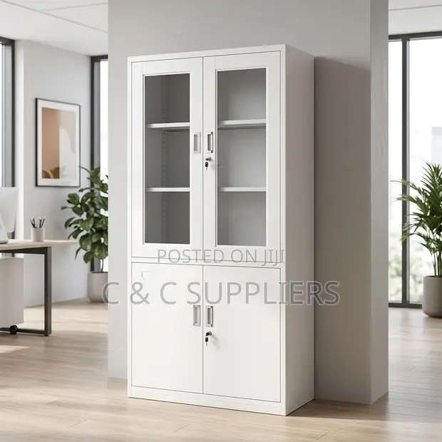 Metal Office Storage Unit - Nyeupe - 1