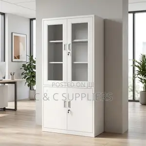 Metal Office Storage Unit - Nyeupe
