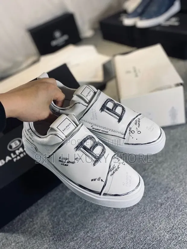 Balmain Paris Sneakers - White Leather - 1