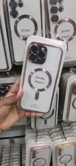 Kesi ya Magnetic na Pete ya Pinki ya Kamera kwa iPhone 16 Pro Max - 2