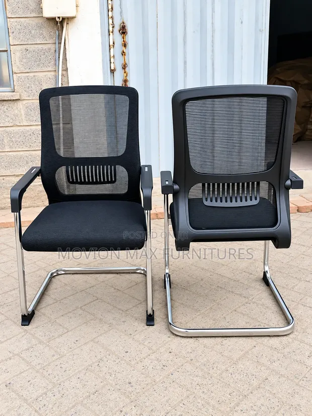 Kiti cha Mgeni cha Mesh chenye Fremu ya Chrome Cantilever - 1