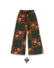 Chichi Wide Leg Kitenge Pants - Kijani na Chungwa - 3
