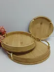 3-in-1 Serving / Deco Tray (Mti wa Mianzi, Kishikio cha Dhahabu) - 2