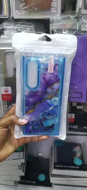 Kifaa cha Simu cha Marble cha Bluu na Zambarau kwa Z Fold 8 Ultra