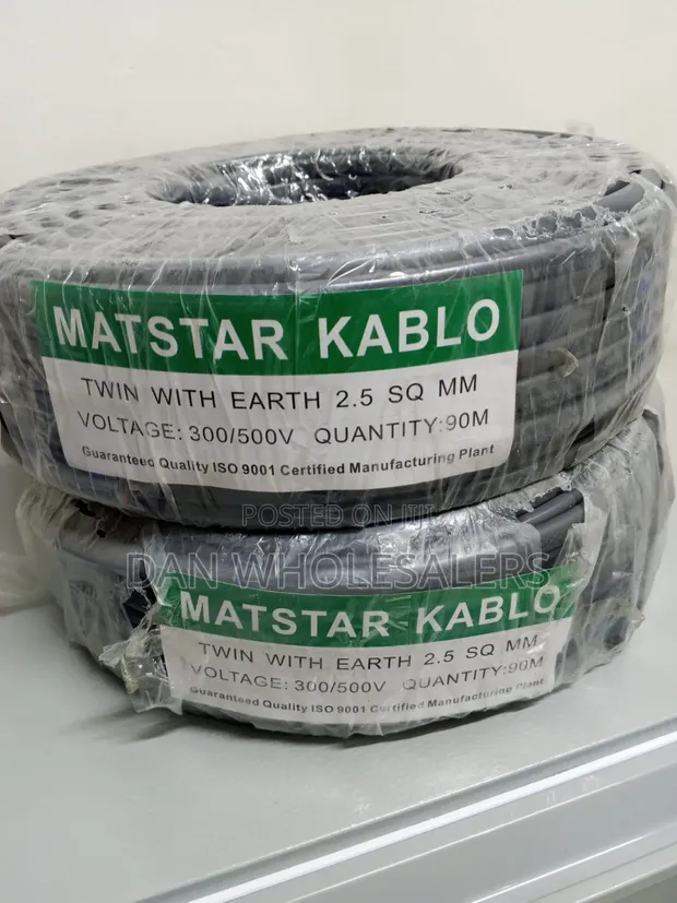 Roli ya 90m 2.5mm Flat Twin Cable na Earth - 1