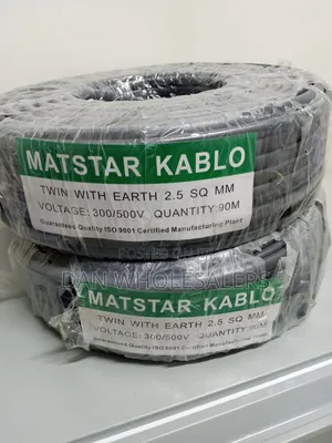 Roli ya 90m 2.5mm Flat Twin Cable na Earth