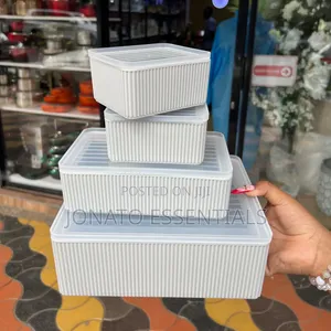 4pcs Stackable Plastic Kitchen Storage Containers
