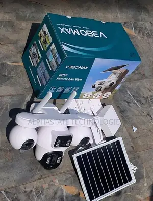 Kamera ya Usalama ya V380 yenye Lensi 4, Solar na SIM Kadi