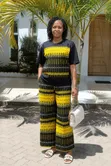 Chichi Wide Leg Kitenge Pants - Black & Yellow - 3
